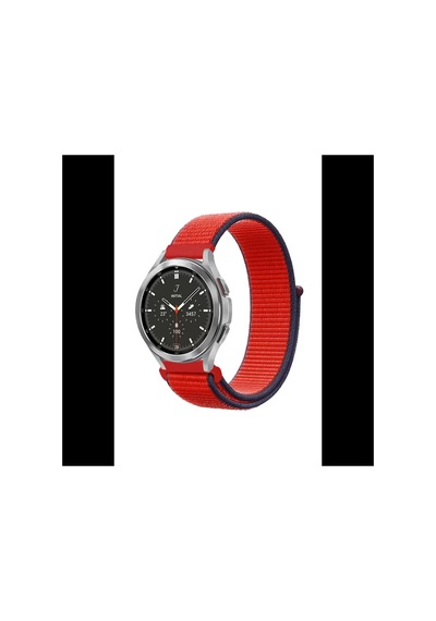 Watch 22mm Hasırlı Cırtcırtlı Kordon - Kırmızı Bz8683140522032