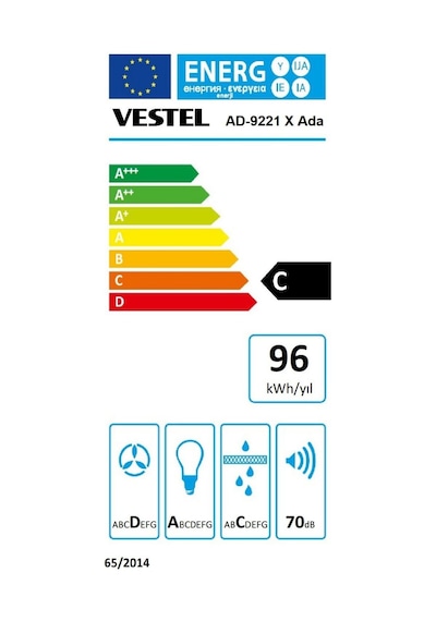 Vestel AD-9221 X Ada Tipi 90 CM Davlumbaz