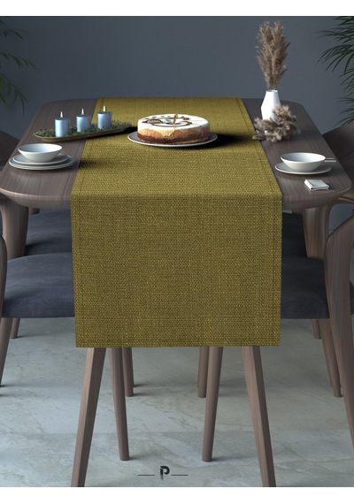 Br Perle Perle Home Keten Dokulu Runner Yağ Yeşili Renk Dekoratif Şık Runner Örtü
