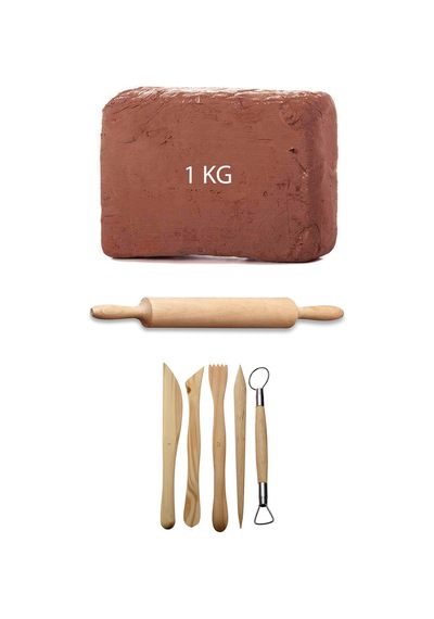 1 KG Kırmızı Kahverengi Seramik Hamuru Ebeşuar
