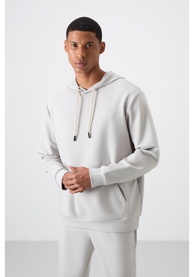 Tommy Life Taş Pamuklu Kalın Yumuşak Dokulu Comfort Fit Nakışlı Erkek Eşofman Takım - 85255 Taş Rengi Taş
