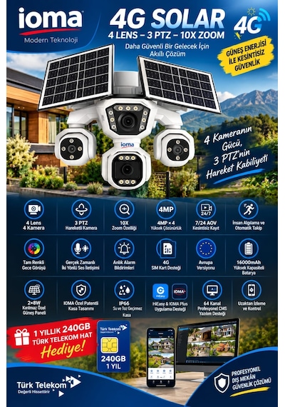 4g Solar Sim Kartlı Kamera