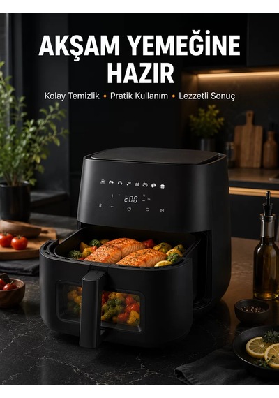 Dokunmatik Ekranlı Air Fryer Zindeliklı Yağsız Pişirme Cihazı Çr