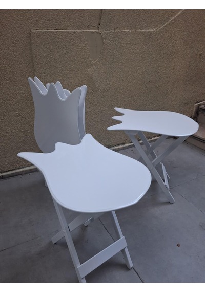 Zigon Çanta 90539 Lale Model Dörtlü Takım Ahşap Mdf Beyaz Renk El Yapım Beyaz