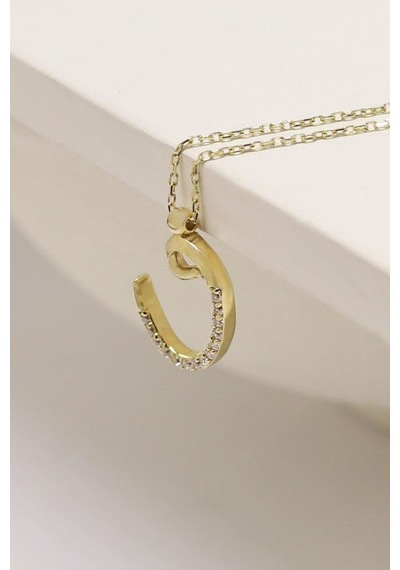 Akaygold Taşlı Vav Kolye