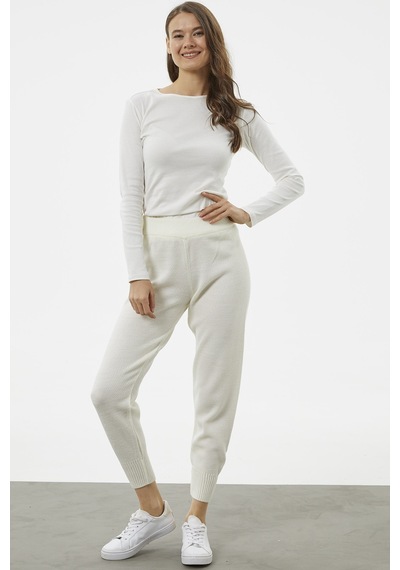 Sementa Jogger Rahat Kalıp Triko Pantolon - Kemik 001