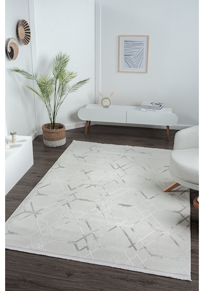 Mariesse Home Zen Koleksiyonu Bambu Dokulu Modern Sık Dokuma Halı - Salon Oturma Odası Halısı 0595a Gri