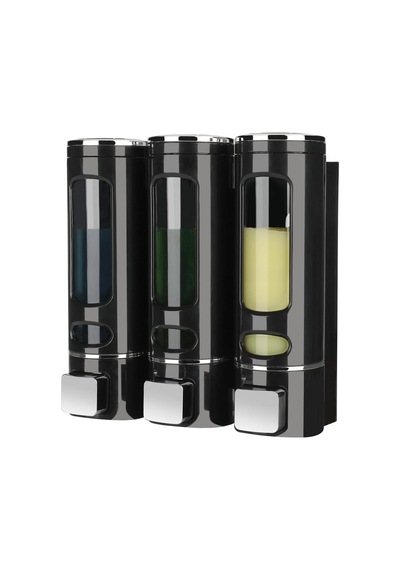 Dlnshop 3 Adet Siyah 400 Ml Duvara Monte Manuel Sabunluk Banyo , Mutfak El Sıvı Şampuan Duş Jeli D-52 Siyah