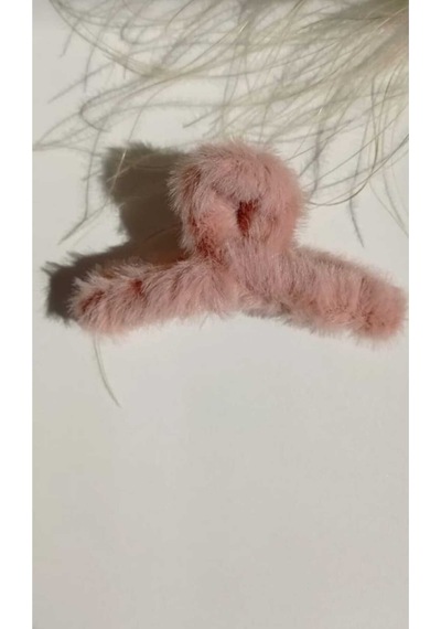 Peluş Yumuşak Tüylü Mandal Toka Somon