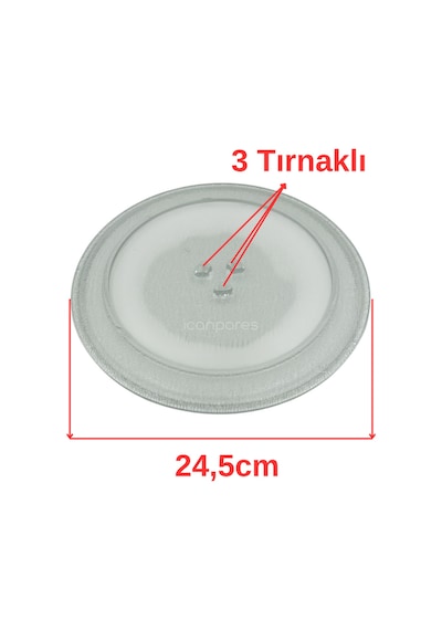 Vestel İle Uyumlu 40066354 Mikrodalga Fırın Cam Tepsi