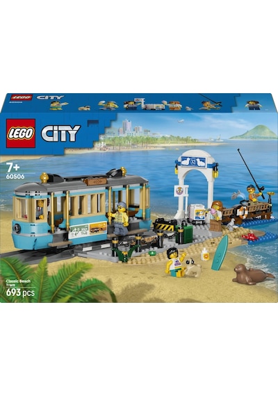 LEGO® City Klasik Plaj Tramvayı 60506 - 7 Yaş ve Üzeri Çocuklar için 5 Minifigür İçeren Yaratıcı Oyuncak Yapım Seti (693 Parça)