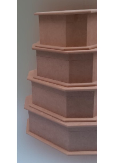 Hobi Erdl 90074 Dekoratif Model Makyaj Kutu Set Dörtlü Ham Ahşap Mdf El Yapım