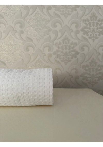 Premium %100 Pamuk Tek Kişilik Yazlık Pike, Yatak Örtüsü, Terletmez Kumaş Beyaz Renk 160x240cm Beyaz