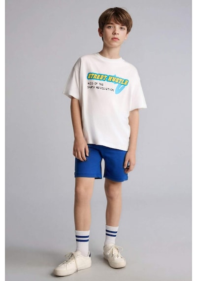 Defacto Oversıze Sweatshirt Kumaşı Şort Erkek Çocuk H2027a826smbe52 Mavi-be52 Defacto Oversıze Sweatshirt Kumaşı Şort Erkek Çocuk H2027a826smbe52 Mavi-be52