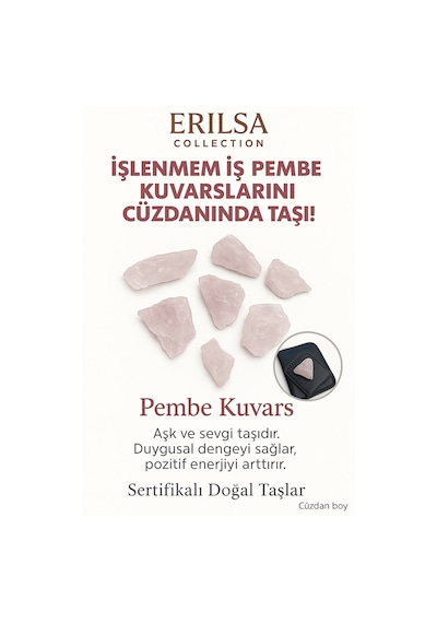 Sertifikalı Ham Cüzdan Boy Kristal Kuvars Taşı Kütle - Günlük Arınma Ve Enerji Temizliği Taşı