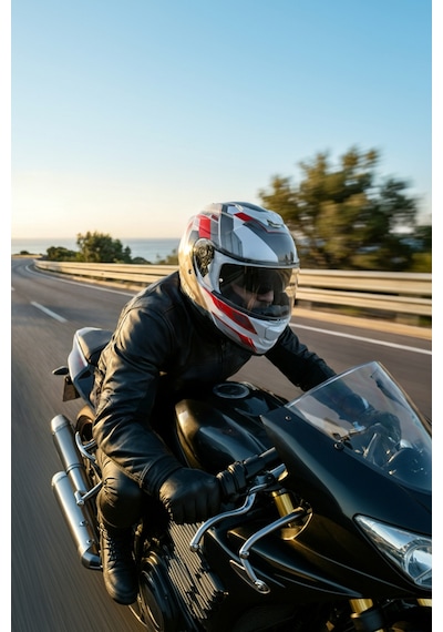 Vento Premium Çene Açılır Kask Güneş Vizörlü Gri Kırmızı Ece 22.06 Sertifikalı Gri Gri