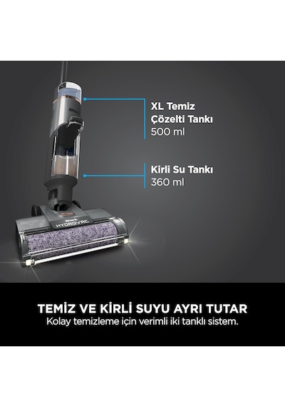Hydrovac Pro Islak&kuru Şarjlı Silme Ve Süpürme Makinesi Wd210eu Kuru Ve Islak Temizleme, Vakumlama, Sulama Ve Kendi Kendine Temizlenebilir, Sert Zeminler İçin Antimikrobiyal Fırça