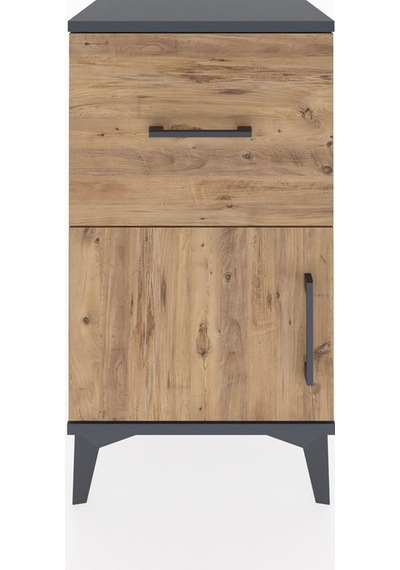 Arges Komodin Tek Raflı Tek Çekmeceli Tek Kapaklı 44x30x80 An... Antrasit