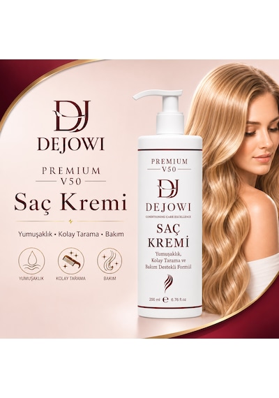 Dejowi V50 Premium Keratin Ve Argan Yağlı Saç Bakım Kremi 200ml