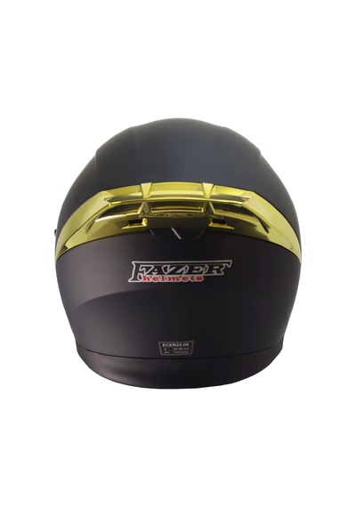 Fazer 965 Çene Açılır Kask Mat Siyah-gold Gold Camlı+güneş Vizörlü