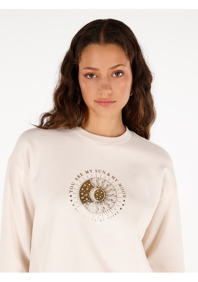Colin's Colins Beyaz Kadın Sweatshirt Cl1070196 Q1.v2 Ofw Beyaz