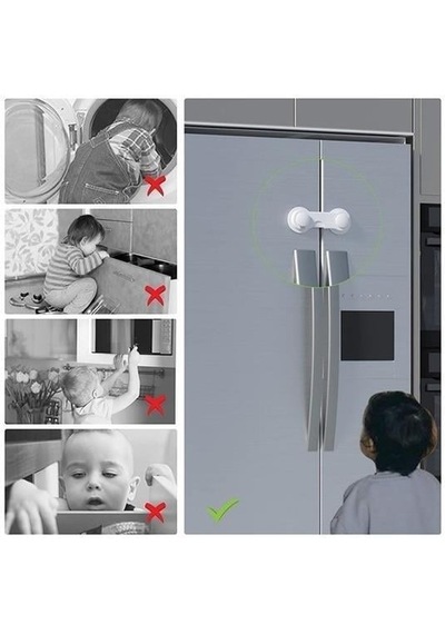 Colezium Bebek Çuk Güvenliği Çekmece Ve Dolap İçin Kendiliğinde Yapışkanlı Vidasız Kapak Kilidi şeffaf