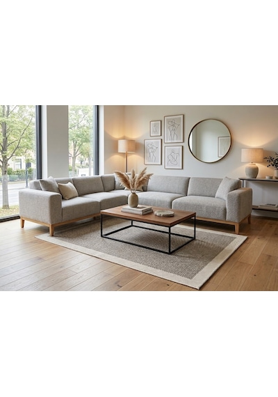 Sisal Halı- Hol Koridor Halısı- Kaymaz Taban- Yıkanabilir Kilim Halı Yolluk Gri - Krem