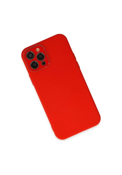 Newface Apple Uyumlu iPhone 12 Pro Max Kılıf Lansman Glass Kapak - Kırmızı Resimdeki