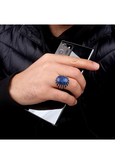 Lapis Taşlı 925 Ayar Gümüş Erkek Yüzük