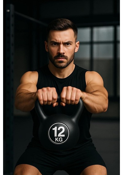 12 Kg Çaydanlık Tipi Dambıl Kettlebell Ağırlık Siyah Tek Ebat