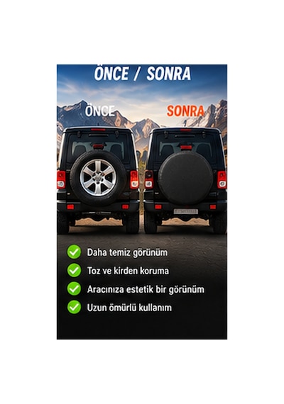 Trobus Mercedes-benz B-class W247 2019+ 17-18 İnç Stepne Kılıfı Siyah