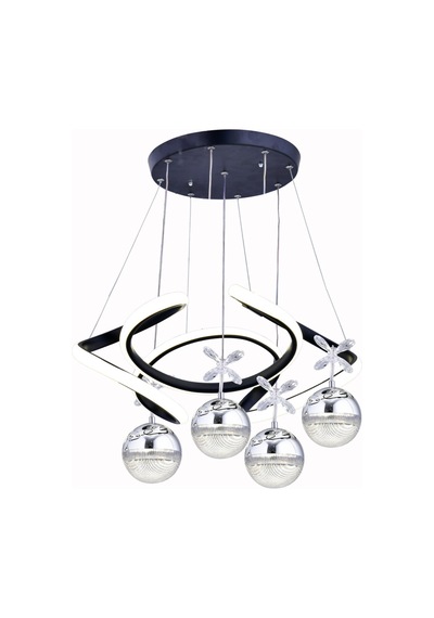 Nadya 4 Toplu Modern Sarkıt Avize ,siyah Sarkıt Power Led Avize, 3 Renk Yanabilen Led Avize,