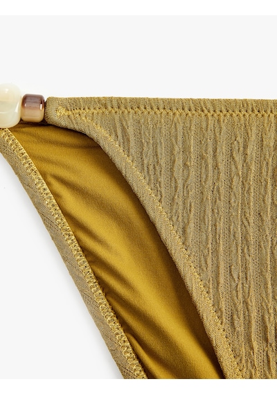 Koton Boncuk Detaylı Yanları Bağlamalı İpli Dokulu Mikro Bikini Altı Yeşil 6sak00164mm