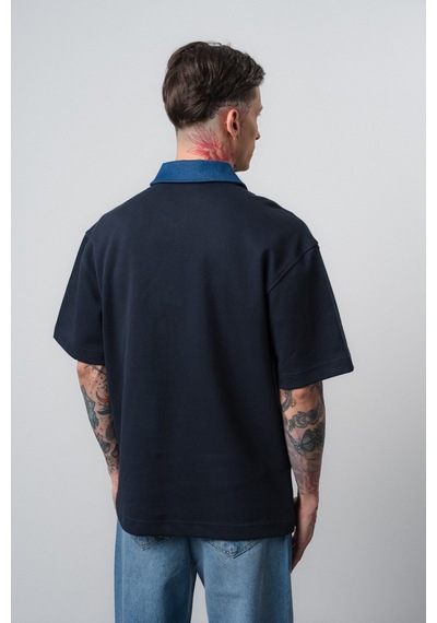 Respire Erkek Origin Nakışlı Polo Yaka Regular Fit T-shirt Lacivert