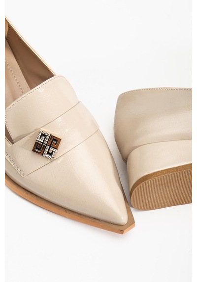 Suins Shoes Suins Premium Melinka Model Kadın Orta Topuklu Siyah Kahve Bordo Ayakkabı Ten