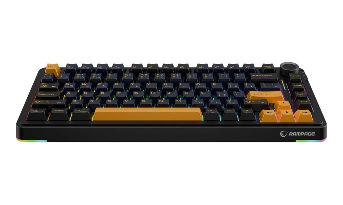 Rampage Quell Siyah Hot Swap 2.4g + Bt Wireless Rgb Gasket Oil Switch Türkçe Q Pbt Keycaps Mekanik Klavye