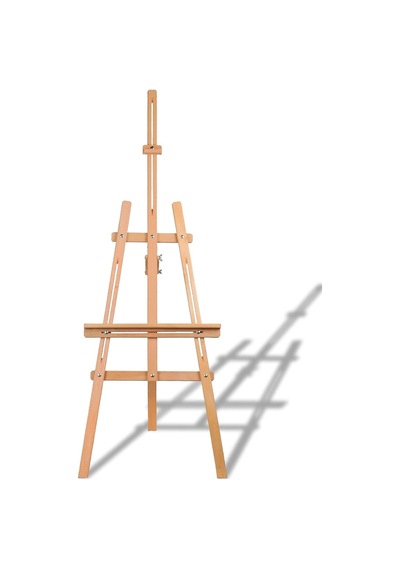 Üç Ayaklı Fırınlanmış Kayın Ahşap Stüdyo Galeri Tipi Demonte Şövale 170 Cm