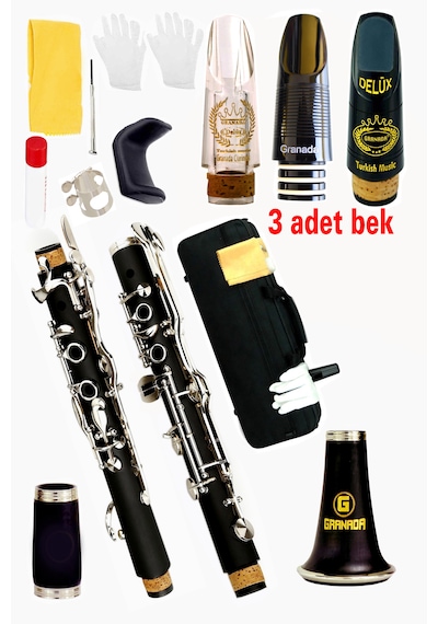 4 Yüzük Sol Klarnet Deri Güderi 3 Adet Bek Ve Parmak Dayama Hediye