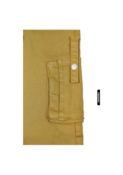 Escabel Xo Kids Kargo Cepli Kemerli Düz Paçalı Kız Çocuk Pantolon 5-14 Yaş 2413 Fıstık Yeşili