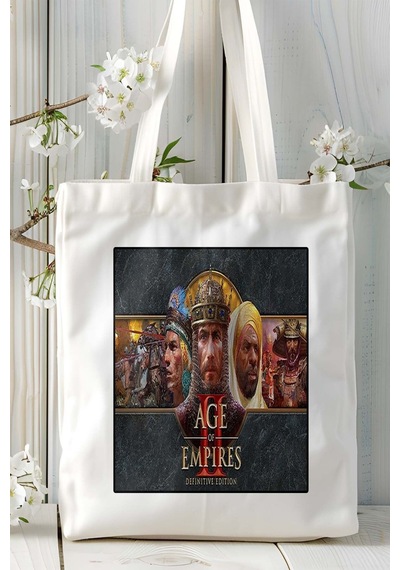 Art Hediye Age Of Empires Oyun Baskılı Omuz Çanta Kişiye Özel Model 6 Çok Renkli
