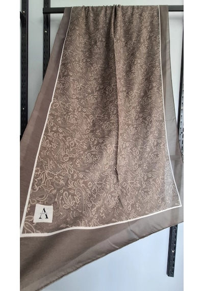 Modakaşmir Aminenesil Paisley Etnik Desen Soft Pamuk Şal TOPRAK