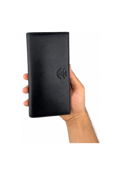 Alphaclub Bag Erkek Hakiki Deri Siyah Telefon Bölmeli Uzun Cüzdan Ve Kartlık Model 2730