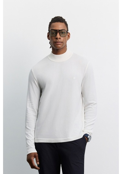 Avva Erkek Ekru Yarım Balıkçı Yaka Rayon Tüylenmeyen Basic Regular Fit Triko Kazak B005151