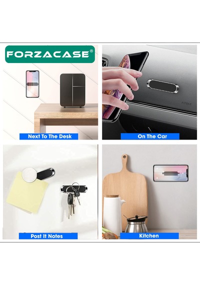 Forzacase Güçlendirilmiş Mıknatıslı Yapışkanlı Ev Ofis Masa Mutfak Araç İçi Telefon Tutucu - Fc1221 Metal Plate
