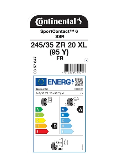 Continental 245/35 ZR20 95Y XL Fr Ssr Sc6 Yaz Lastiği 2023
