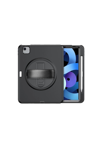 Apple İpad 2022 10.9 10.nesil Kılıf Hand Strap Tablet Kılıfı - Siyah Arka Kapak