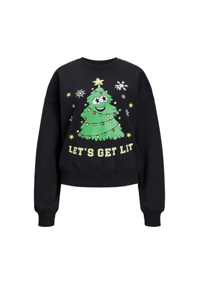Jjxx Bisiklet Yaka Rahat Kesim Siyah Kadın Sweatshirt 12250198 Siyah