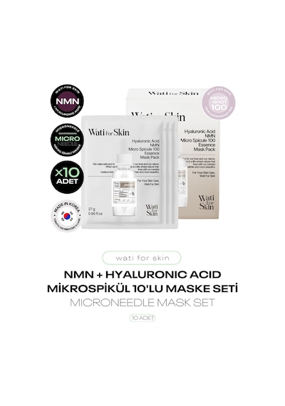 Nmn + Hyaluronic Acid Mikro Spikül İğneli Kağıt Maske Microneedle Nmn Mask 10'lu