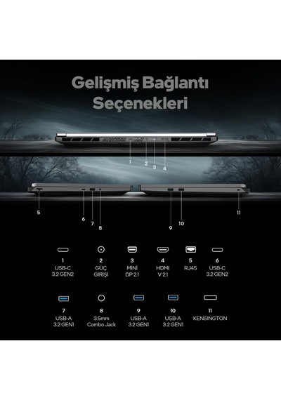 Game Garaj Slayer X5T-5050-C8 i5-13500HX 16 GB 500 GB SSD RTX5050 16" Free Dos Dizüstü Bilgisayar