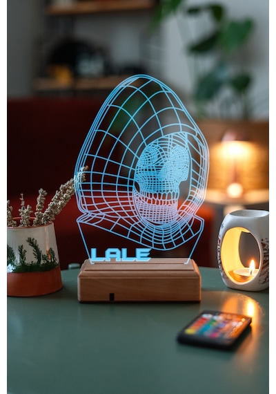 Kişiye Özel 3D Iskelet Kuru Kafa Masaüstü Led Lamba